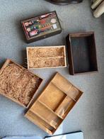 sier kistjes houten wijnkisten opbergkisten, Antiek en Kunst, Ophalen