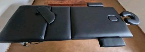Zgan mobiele inklapbare massage/behandeltafel zwart leder, Sport en Fitness, Massageproducten, Zo goed als nieuw, Massagetafel