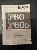 Handleiding Nikon F60 / F60D, Audio, Tv en Foto, Fotocamera's Analoog, Spiegelreflex, Ophalen of Verzenden, Zo goed als nieuw