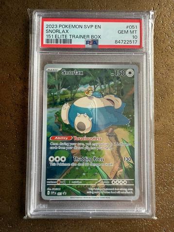 Snorlax 051 (PSA 10)! - 151 Set Promo beschikbaar voor biedingen