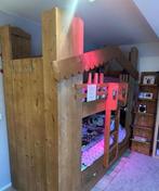 Houten Stapelbed met Kast en Opbergruimte, Ophalen, Gebruikt, Stapelbed