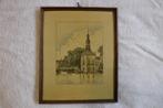 Antieke tekening toren gracht in Alkmaar (?), Antiek en Kunst, Kunst | Tekeningen en Foto's, Ophalen of Verzenden