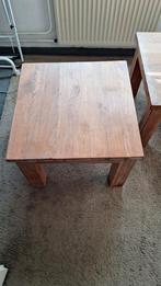 2 Salontafels massief hout, Ophalen, 50 tot 100 cm, Vierkant, 50 tot 100 cm