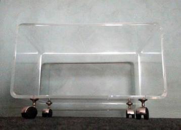 Space Age Trolley van dik plexiglas, Zwitserland, jaren 70 beschikbaar voor biedingen