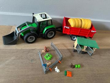 Playmobil boerderij verzameling - trekker, konijntjes en hok beschikbaar voor biedingen