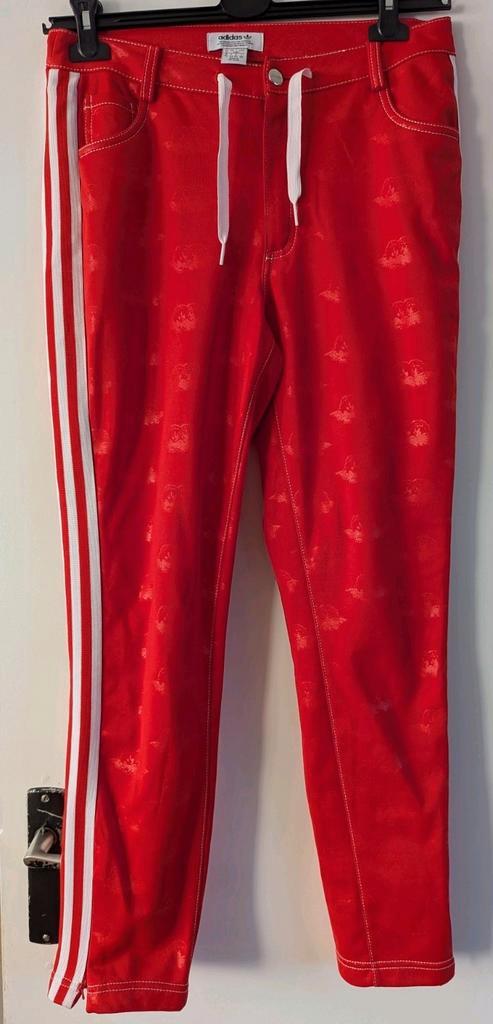 Adidas Originals  Fiorucci Track Pants 38/40, Kleding | Dames, Broeken en Pantalons, Zo goed als nieuw, Maat 38/40 (M), Rood, Lang