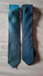2 stropdassen, (midden)blauw, Kleding | Heren, Blauw, Ophalen of Verzenden, Zo goed als nieuw, Met patroon