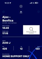 Ajax - Benfica vak 425 1 ticket, Eén persoon, November