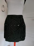 Mango zwart minirokje met spiegeltjes maat 40, Mango, Zwart, Maat 42/44 (L), Ophalen of Verzenden