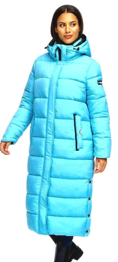 Navahoo Dames wintermantel lange winterjas met capuchon B937, antraciet, XS
