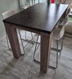 Bartafel met vier barkrukken, Ophalen, Gebruikt, 100 tot 150 cm, Eikenhout