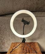 LED Ringlamp voor selfies met telefoonhouder en statief, Ophalen of Verzenden, Nieuw, Minder dan 150 cm, Driepoot