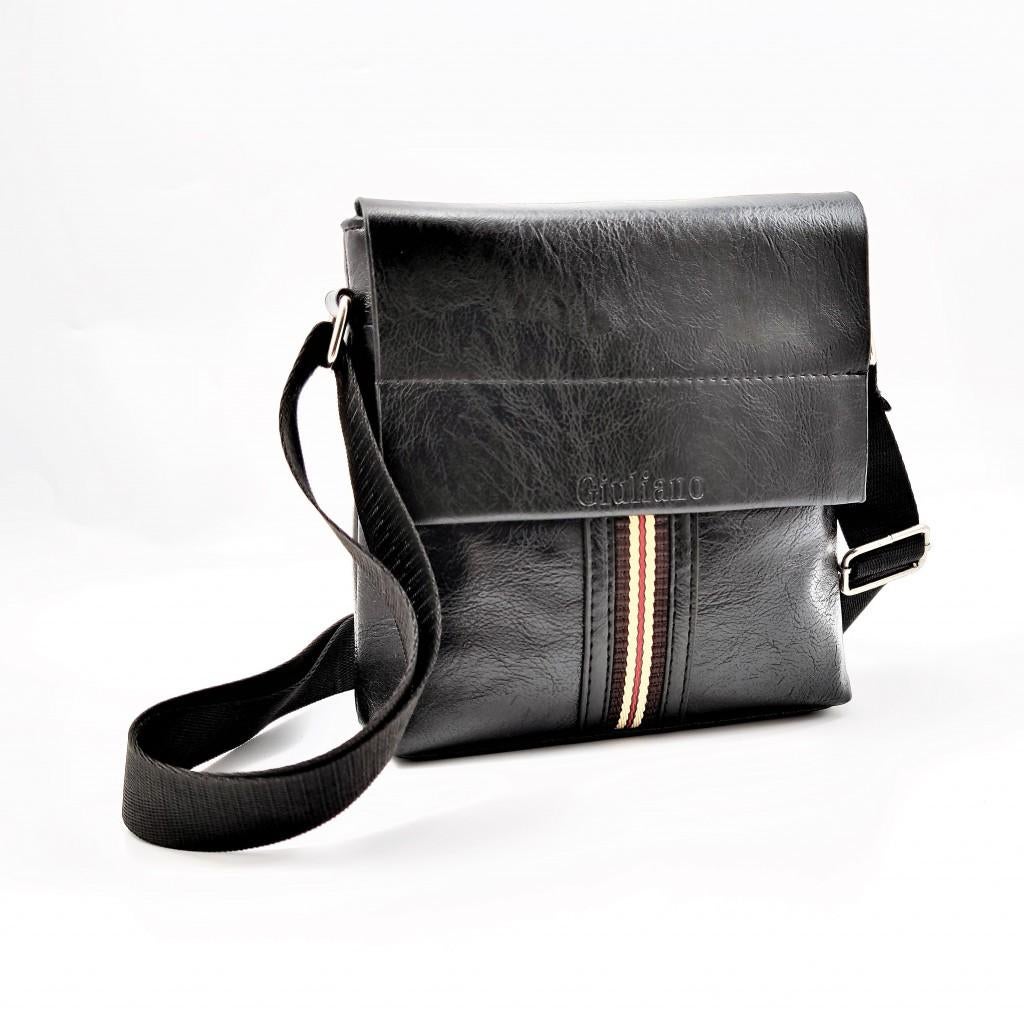Casual Unisex Bag Schoudertas Zwarte Imitatieleer, Birgitta-Gracht 33, 6465 EL Kerkrade, Nederland, Verzenden, Zwart, Nieuw