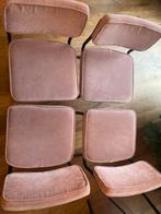 Set van 4 comfortabele stoelen in roze stof. Afmeting, Huis en Inrichting, Stoelen, Ophalen, Gebruikt, Overige kleuren, Vier