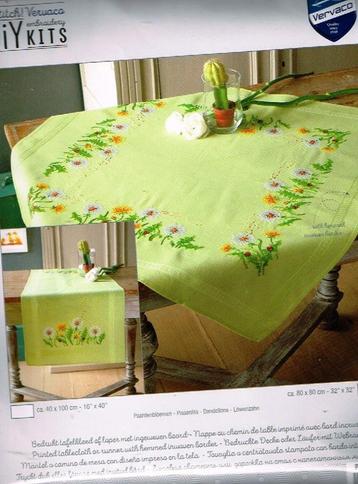 Cado vervaco borduurpakket dekservet, paardenbloemen beschikbaar voor biedingen