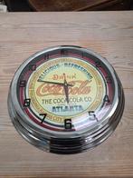 Coca Cola Neon Wandklok, Huis en Inrichting, Woonaccessoires | Klokken, ., Coca Cola, Ophalen of Verzenden, Analoog