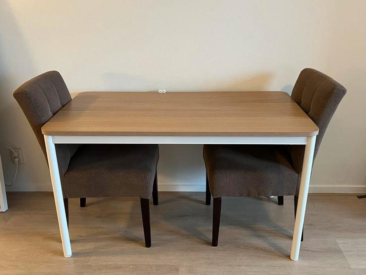 Tafel met twee stoelen - 130x80cm - Goede conditie, Huis en Inrichting, Tafels | Eettafels, Gebruikt, 50 tot 100 cm, 100 tot 150 cm