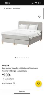 Dunvik Boxspring 160x200, Ophalen, Beige, Tweepersoons, Zo goed als nieuw