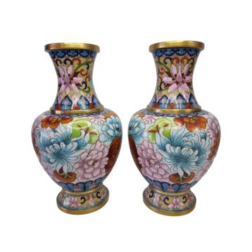 Vintage set Cloisonné vazen beschikbaar voor biedingen