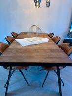 Teak eettafel 220x 100, Huis en Inrichting, Tafels | Eettafels, Teakhout, 200 cm of meer, Zo goed als nieuw, Vijf personen of meer