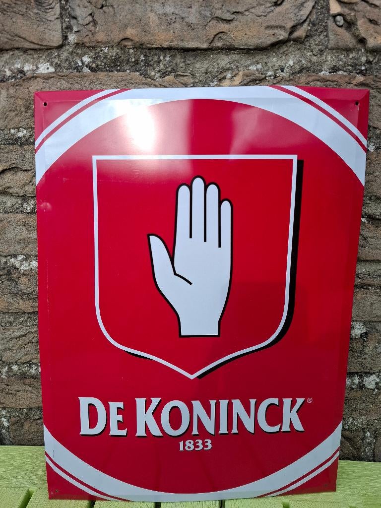 Authentiek zeldzaam Reclamebord De Koninck, Verzamelen, Biermerken, Ophalen of Verzenden, Nieuw, Reclamebord, Plaat of Schild