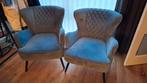 Twee fauteuils. Petrol kleur, Huis en Inrichting, Fauteuils, Gebruikt, Minder dan 75 cm, Ophalen of Verzenden, Stof