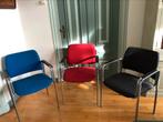 Vintage 3 CAR Katwijk stoelen .Met leuning . Stevig.’70., Blauw, Drie, CAR  Katwijk jaren’70., Gebruikt