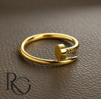 14 karaat gouden Nail ring Spijker ring, 20 of groter, Nieuw, Ophalen of Verzenden, Dame