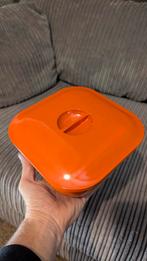 Vintage Mepal Koektrommel Oranje - Jaren '70, Ophalen of Verzenden, Zo goed als nieuw