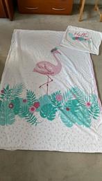 Kinderdekbedovertrek flamimgo roze, Meisje, Dekbedovertrek, Ophalen of Verzenden, Zo goed als nieuw