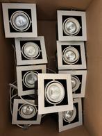 9 Inbouwspots + 3 Transformatoren, Huis en Inrichting, Lampen | Spots, Ophalen, Gebruikt, Metaal of Aluminium, Inbouw