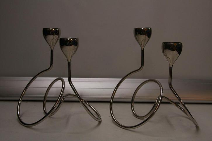 design kandelaars rvs (236), Huis en Inrichting, Woonaccessoires | Kandelaars en Kaarsen, Gebruikt, Kandelaar, Minder dan 25 cm