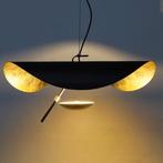Moderne hanglamp Manta zwart goud 60cm doorsnee, Ophalen, Zo goed als nieuw, Modern, Metaal