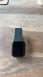 Apple watch 8 45 mm roestvrij staal met RVS schakel armband, Ophalen of Verzenden, Zo goed als nieuw, Zwart, IOS