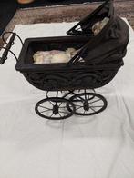 Antieke poppenwagen met porseleinen pop, Gebruikt, Onbekend, Ophalen of Verzenden, Onbekend