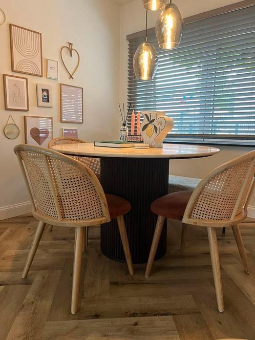 Eetkamerstoelen, Huis en Inrichting, Stoelen, Zo goed als nieuw, Hout, Riet of Rotan, Overige kleuren, Ophalen