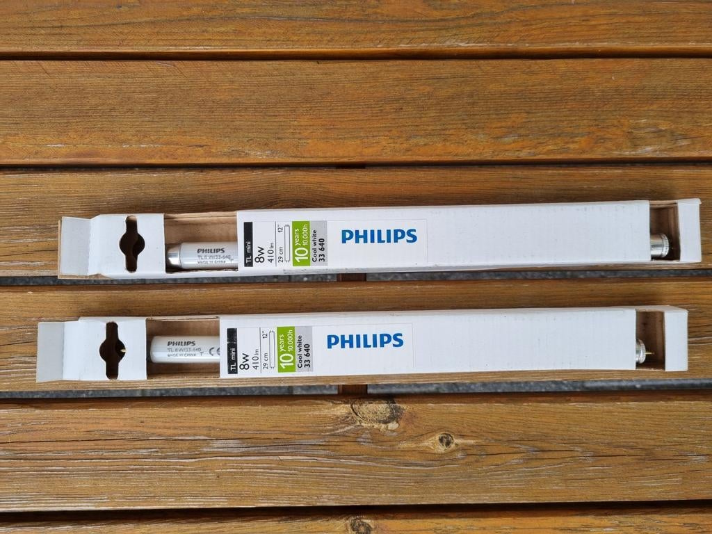 2x Philips TL mini 8 Watt, 33-640 en 29 cm nieuw, Minder dan 30 watt, Overige typen, Nieuw, Overige fittingen