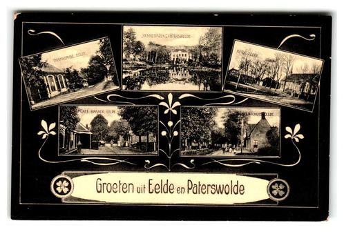 Eelde, Paterswolde, Groeten uit Eelde/Paterswolde. Art Deco, Verzamelen, Ansichtkaarten | Nederland, Ongelopen, Drenthe, Voor 1920