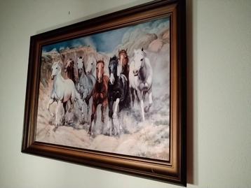 Schilderij met 8 paarden  beschikbaar voor biedingen