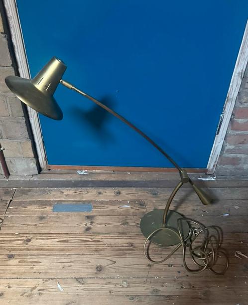 Vintage design bureau lamp taffellamp Massive messing, Huis en Inrichting, Lampen | Tafellampen, Gebruikt, 75 cm of meer, Metaal