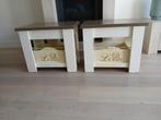 Set van 2 bijzettafels met opbergruimte, Minder dan 55 cm, Gebruikt, Landelijk, Rechthoekig