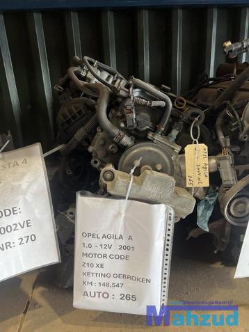 OPEL AGILA 1.0 12V Z10XE Motor in onderdelen Versnellingsbak beschikbaar voor biedingen