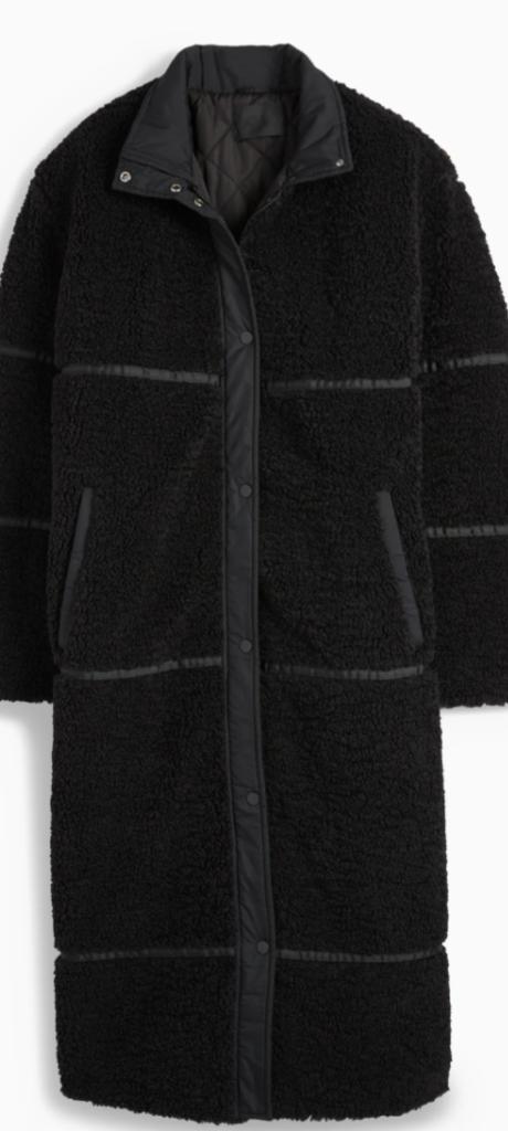 Mantel van teddy bont, Kleding | Dames, Jassen | Winter, Zo goed als nieuw, Maat 42/44 (L), Zwart, Ophalen of Verzenden