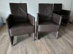 Salonstoelen 4x, Ophalen, Gebruikt, Bruin, Leer