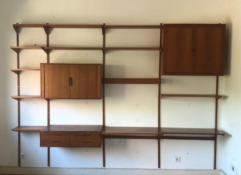 Kai Kristiansen teakhouten wandmeubel, Huis en Inrichting, Kasten | Wandmeubels, Gebruikt, 200 cm of meer, 300 cm of meer, 25 tot 50 cm