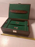 Mooie leren sieradendoos - sieradenkist  27x19 cm, Antiek en Kunst, Ophalen of Verzenden