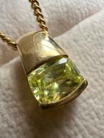 Gouden Ketting met Peridot Hanger, Geel, Ophalen of Verzenden, Zo goed als nieuw, Met edelsteen