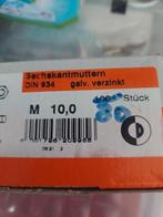 M10 Zeskantmoeren - DIN 934 - Gegalvaniseerd - 100 stuks, Ophalen of Verzenden, Nieuw, Minder dan 50 mm, Bouten of Moeren
