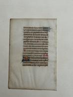 Origineel Middeleeuws Manuscript met Bladgoud - Perkament, Ophalen of Verzenden
