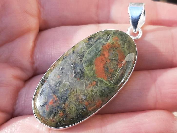 Vanoli - 925 zilveren kettinghanger seam agate / naad agaat, Sieraden, Tassen en Uiterlijk, Kettinghangers, Nieuw, Zilver, Overige kleuren